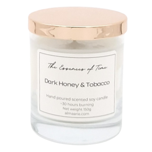 Dark Honey and Tobacco scented soya candle